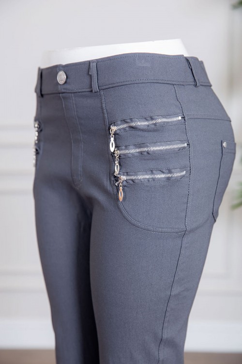 بنطلون نسائي متعدد الألوان بسحابات من الجانبين و جيوب من الخلف