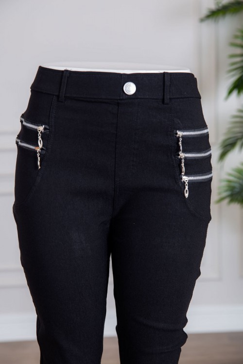 بنطلون نسائي متعدد الألوان بسحابات من الجانبين و جيوب من الخلف