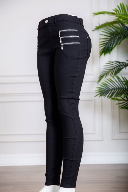 بنطلون نسائي متعدد الألوان بسحابات من الجانبين و جيوب من الخلف