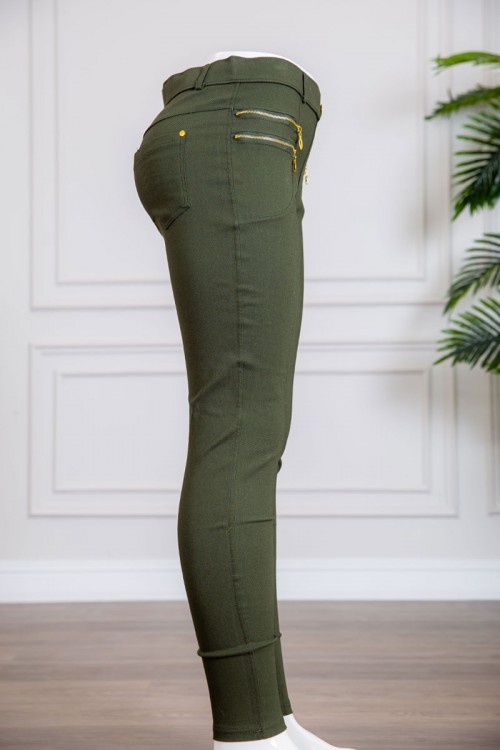 بنطلون نسائي متعدد الألوان بسحابات من الجانبين و جيوب من الخلف