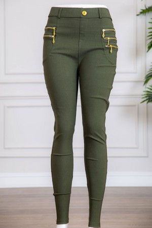 بنطلون نسائي متعدد الألوان بسحابات من الجانبين و جيوب من الخلف 