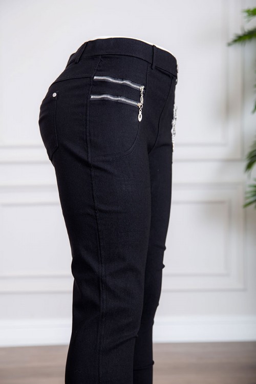 بنطلون نسائي متعدد الألوان بسحابات من الجانبين و جيوب من الخلف