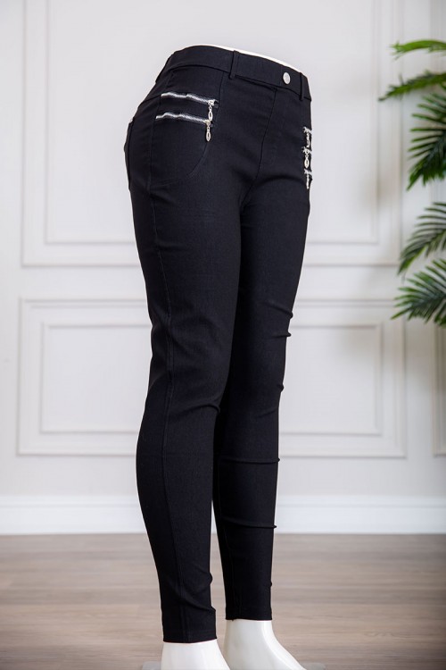 بنطلون نسائي متعدد الألوان بسحابات من الجانبين و جيوب من الخلف