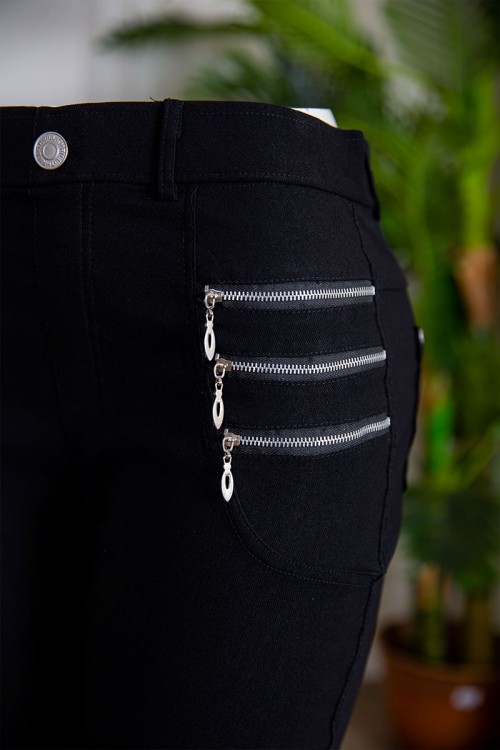 بنطلون نسائي متعدد الألوان بسحابات من الجانبين و جيوب من الخلف