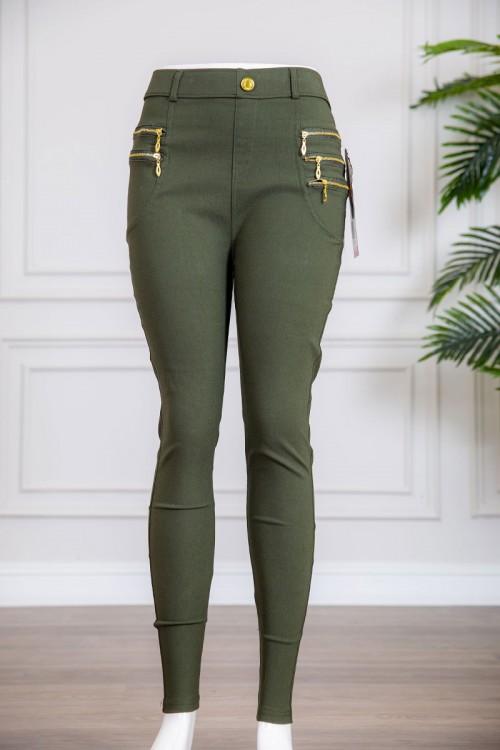 بنطلون نسائي متعدد الألوان بسحابات من الجانبين و جيوب من الخلف