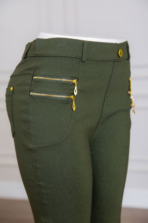 بنطلون نسائي متعدد الألوان بسحابات من الجانبين و جيوب من الخلف