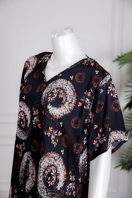 جلابية نسائية متعددة الألوان بياقة سبعة و أكمام قصيرة