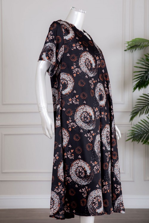 جلابية نسائية متعددة الألوان بياقة سبعة و أكمام قصيرة