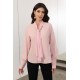 بلوزة نسائية لون وردي بربطة عنق و أكمام طويلة