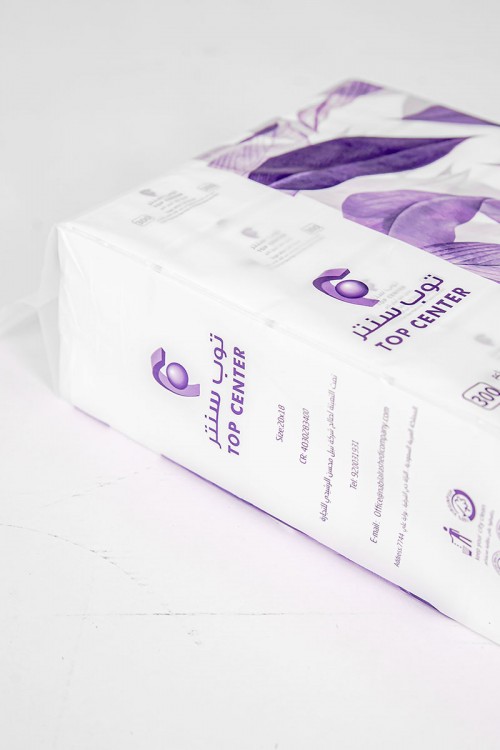 مناديل توب سنتر أبيض ناعم 6 علب 300 منديل مفرد