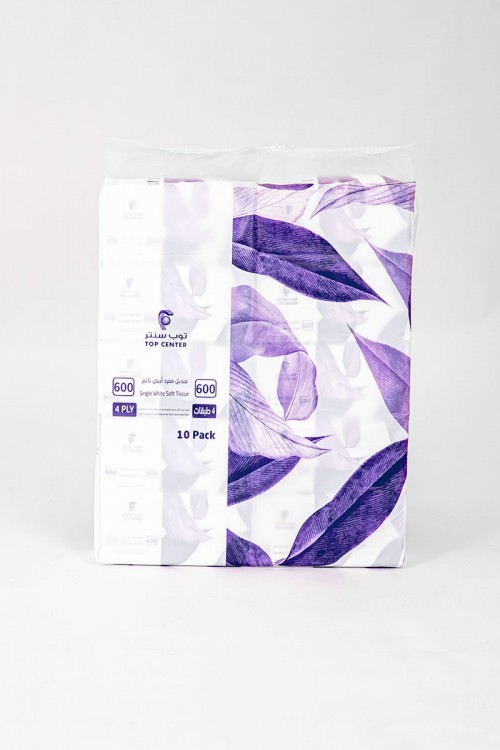مناديل توب سنتر أبيض ناعم 10 علب 600 منديل مفرد