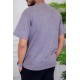 تيشيرت رجالي لون موف سادة بياقة دائرية