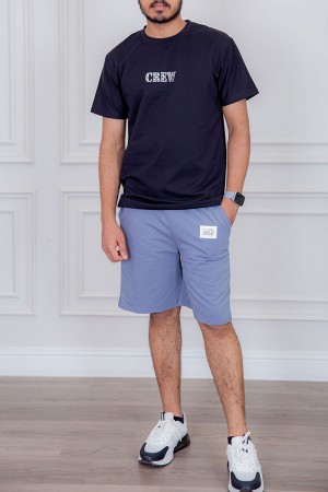 تيشيرت رجالي لون أسود مزين بكتابات و رسومات من الأمام