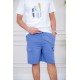 شورت رجالي لون سماوي بجيوب من الجانبين و برباط في الخصر