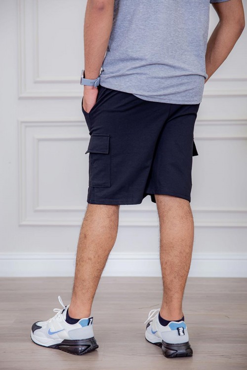 شورت رجالي لون أٍسود بجيوب من الجانبين و برباط في الخصر