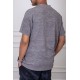 تيشيرت رجالي لون رمادي بياقة دائرية مزين بكتابات من الأمام