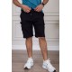 شورت رجالي لون أسود بجيوب من الجانبين و الخلف مزين بطبعة ذو رباط في الخصر
