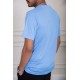 تيشيرت رجالي لون سماوي بياقة دائرية سادة
