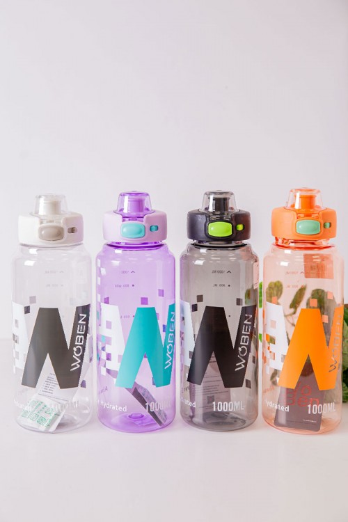 زمزمية مدرسية متعددة الألوان مشروب بارد بلاستيك شفاف