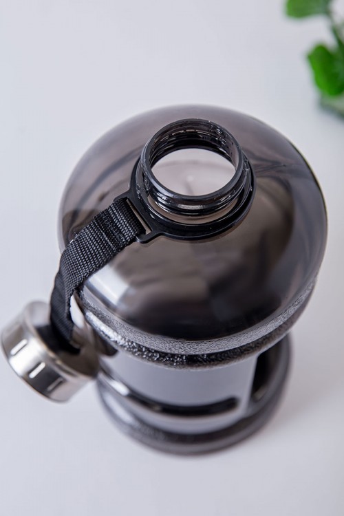 زمزمية مدرسية لون رصاصي مشروب بارد بلاستيك شفاف