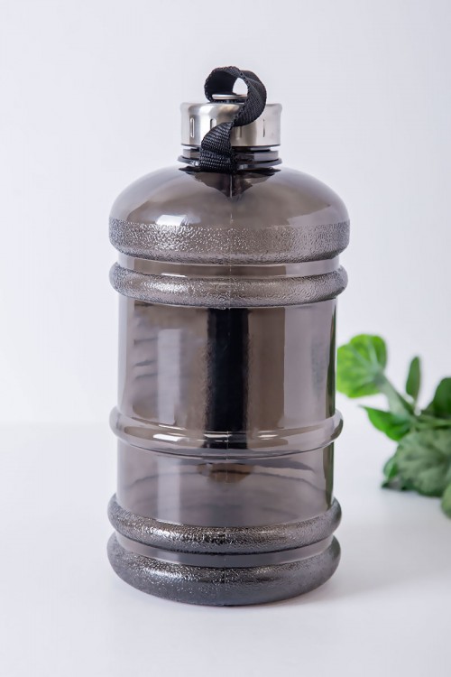 زمزمية مدرسية لون رصاصي مشروب بارد بلاستيك شفاف