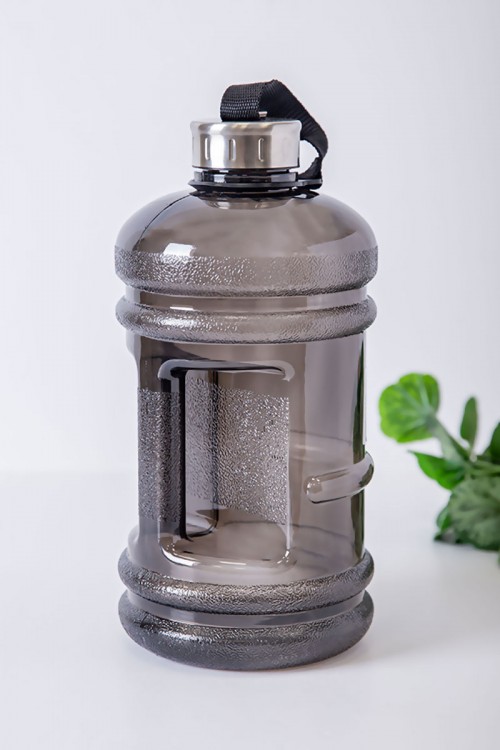 زمزمية مدرسية لون رصاصي مشروب بارد بلاستيك شفاف