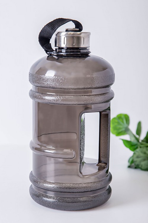 زمزمية مدرسية لون رصاصي مشروب بارد بلاستيك شفاف