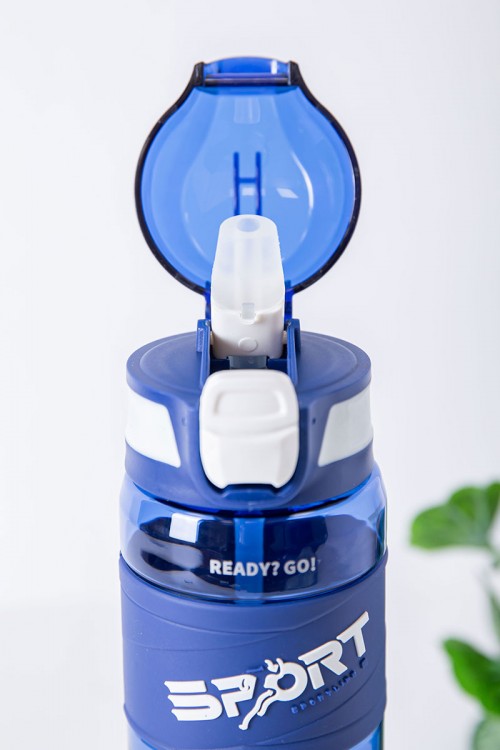 زمزمية مدرسية متعددة الألوان مزينة بكتابات من الأمام مشروب بارد بلاستيك شفاف