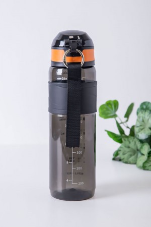 زمزمية مدرسية متعددة الألوان مزينة بكتابات من الأمام مشروب بارد بلاستيك شفاف