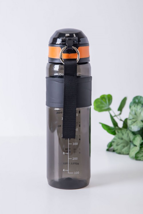 زمزمية مدرسية متعددة الألوان مزينة بكتابات من الأمام مشروب بارد بلاستيك شفاف