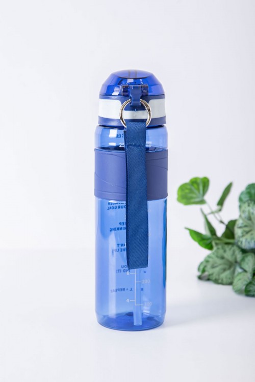 زمزمية مدرسية متعددة الألوان مزينة بكتابات من الأمام مشروب بارد بلاستيك شفاف