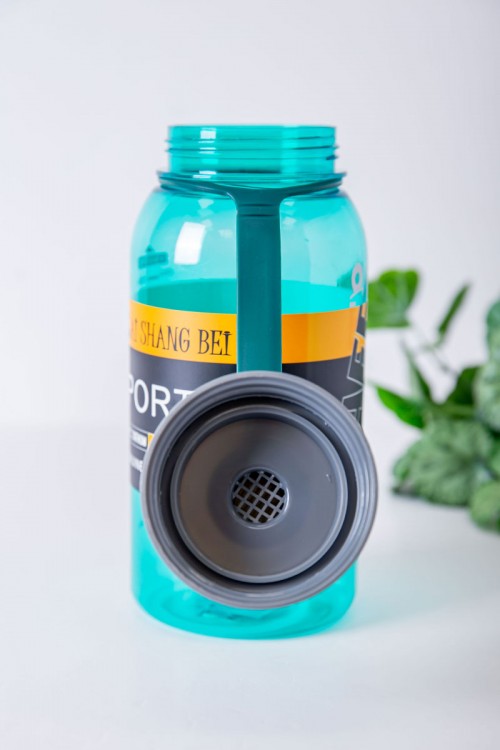 زمزمية مدرسية متعددة الألوان مزينة بكتابات من الأمام مشروب بارد بلاستيك شفاف