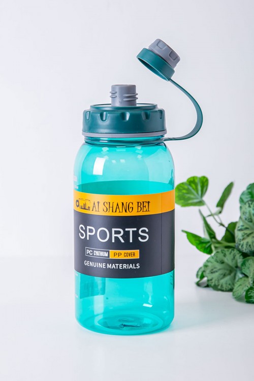 زمزمية مدرسية متعددة الألوان مزينة بكتابات من الأمام مشروب بارد بلاستيك شفاف