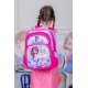 شنطة ظهر مدرسية بناتي لون وردي مزينة برسومات كرتونية ملونة و بجيوب متعددة