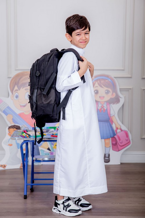 شنطة ظهر مدرسية ولادي متعددة الألوان بجيوب متعددة مع مقلمة