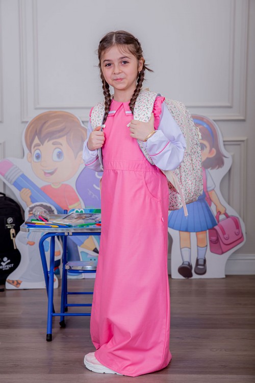 شنطة ظهر مدرسية بناتي مشجرة بجيوب متعددة مع مقلمة