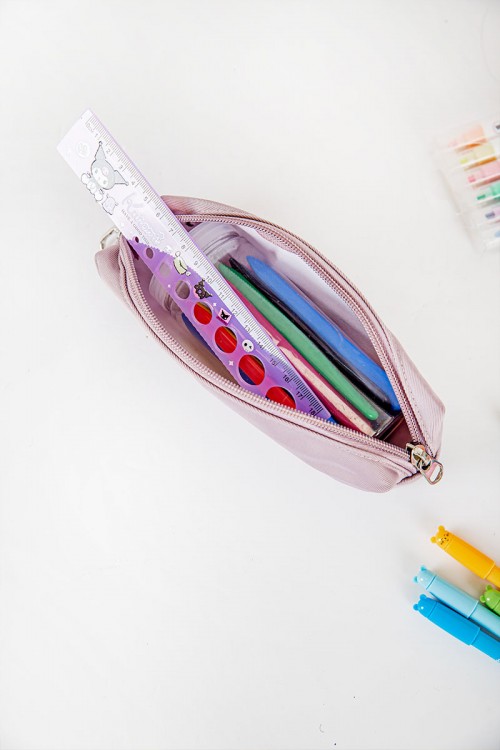 شنطة ظهر مدرسية متعددة الألوان بجيوب متعددة مع مقلمة