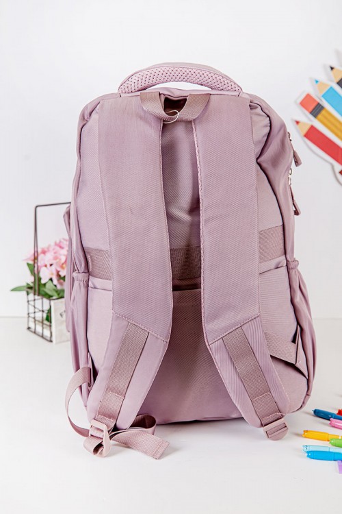 شنطة ظهر مدرسية متعددة الألوان بجيوب متعددة مع مقلمة