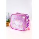 شنطة طعام بناتي مزيج من اللون الوردي و الموف مزينة بشخصية لولو كاتي الكرتونية