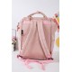 شنطة ظهر مدرسية بناتي لون وردي فاتح بجيوب متعددة و بدبدوب من الأمام