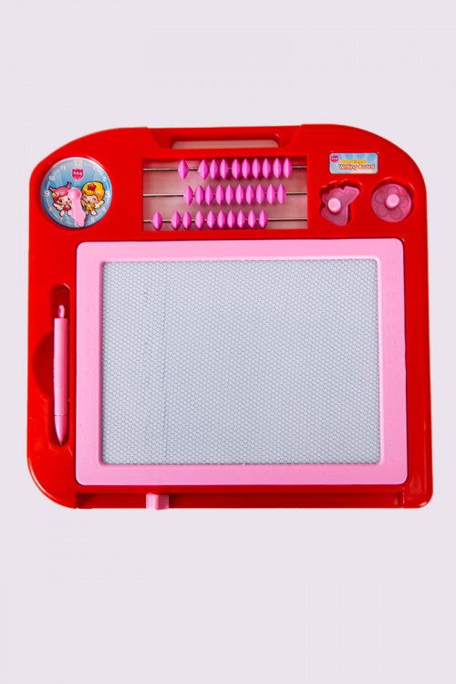 سبورة أطفال متعددة الألوان مزينة بخرز للعد و ساعة و قلم للكتابة و الرسم