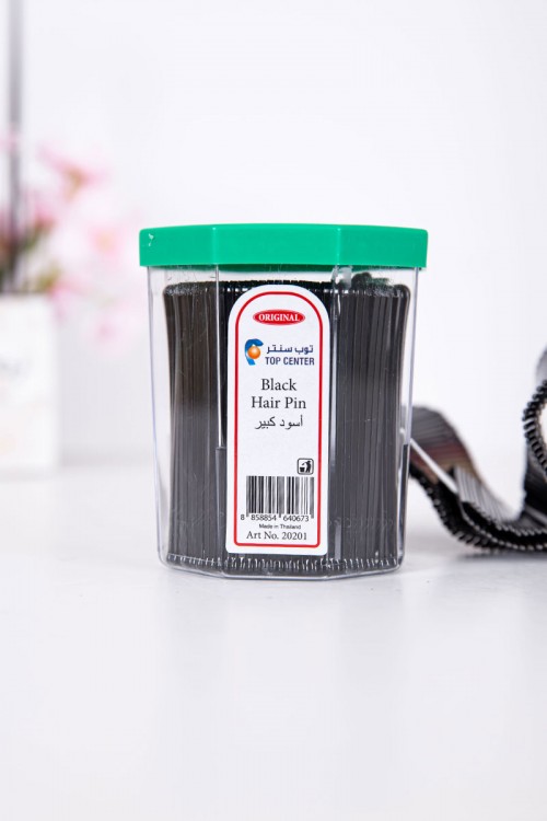 علبة دبابيس شعر لون أسود 100 حبة حجم كبير