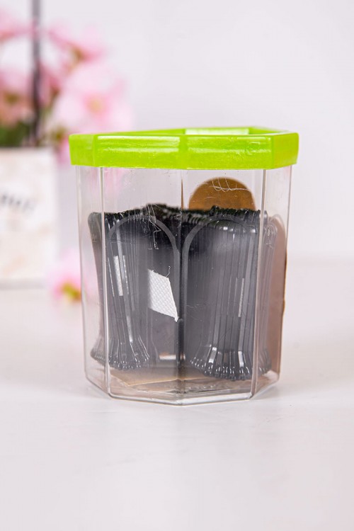 علبة دبابيس شعر لون أسود 180 حبة حجم متوسط