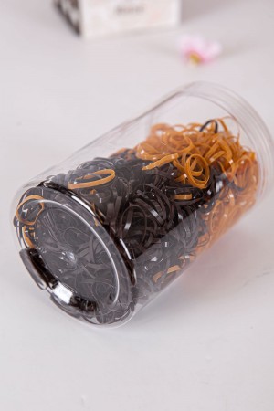 ربطات شعر مطاطية صغيرة لون بني فاتح عسلي و بني غامق 