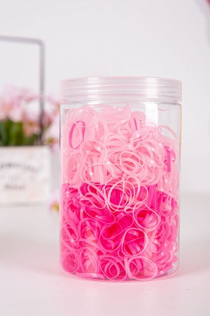 ربطات شعر مطاطية صغيرة لون وردي فاتح و وردي غامق 