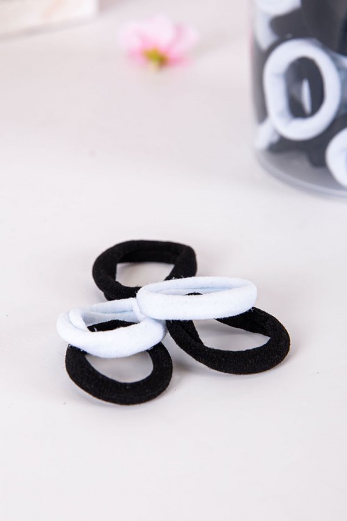 ربطات شعر قماشية لون أبيض و أسود