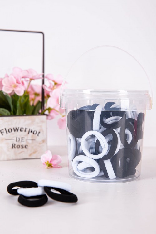 ربطات شعر قماشية لون أبيض و أسود