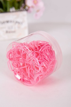 ربطات شعر مطاطية صغيرة لون وردي