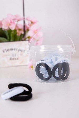 ربطات شعر قماشية لون أبيض و أسود