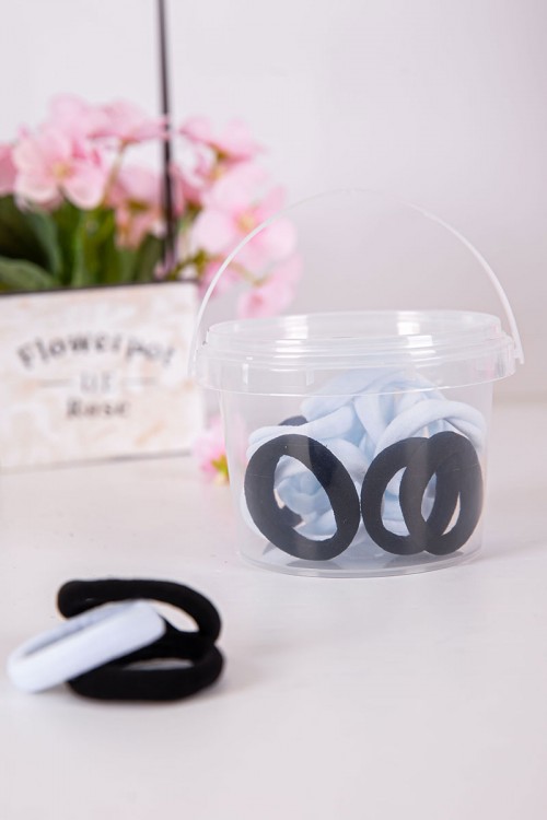 ربطات شعر قماشية لون أبيض و أسود